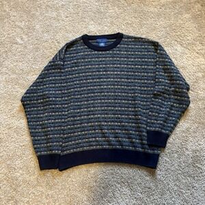 Vintage 90s Town craft Acrylic Multiple Color Sweater Mens Large Cozy